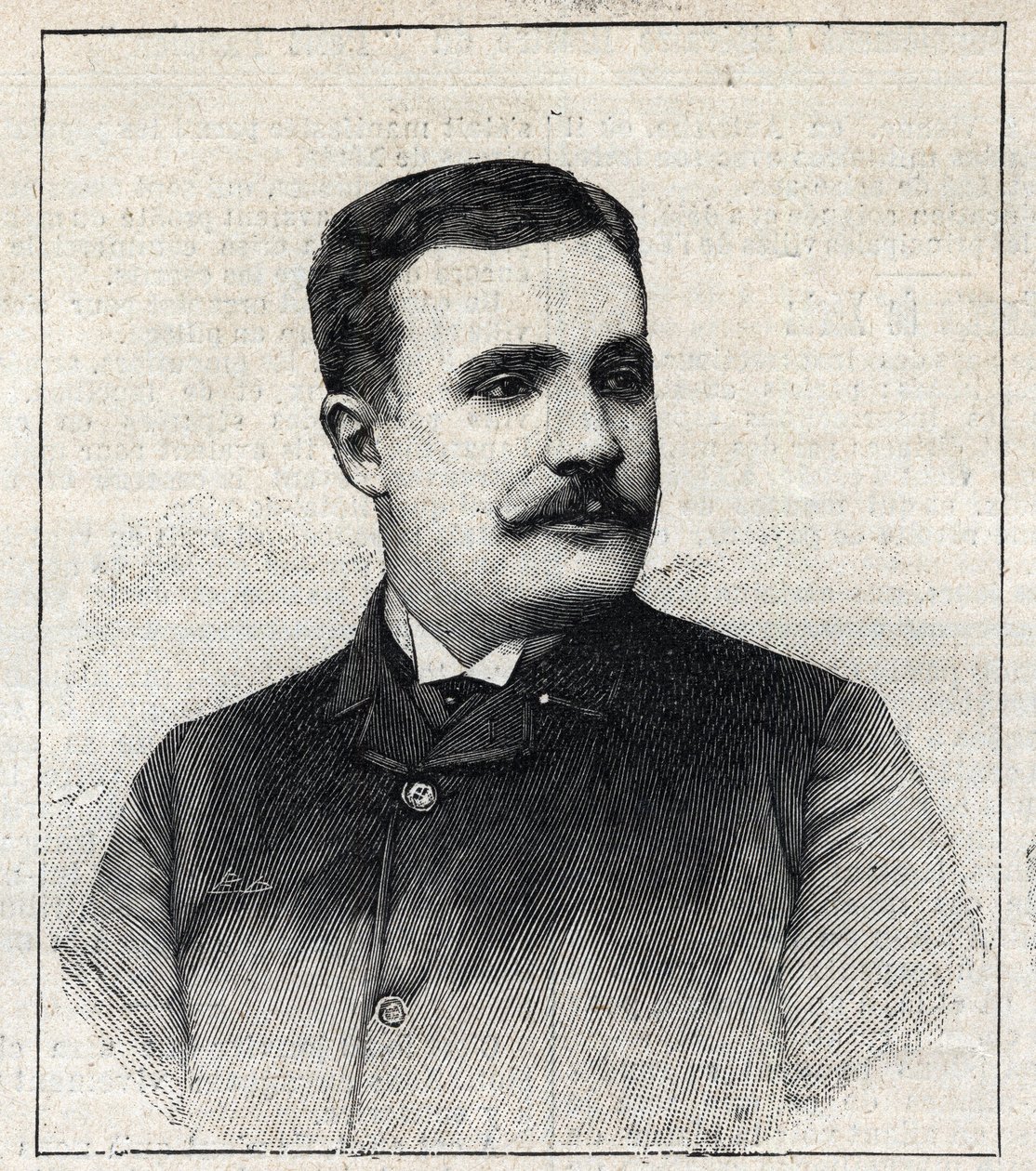 Portrait de Pierre Decourcelle, écrivain français (1856-1926). Gravure dans "Le Petit Parisien" - Anonymous Anonymous
