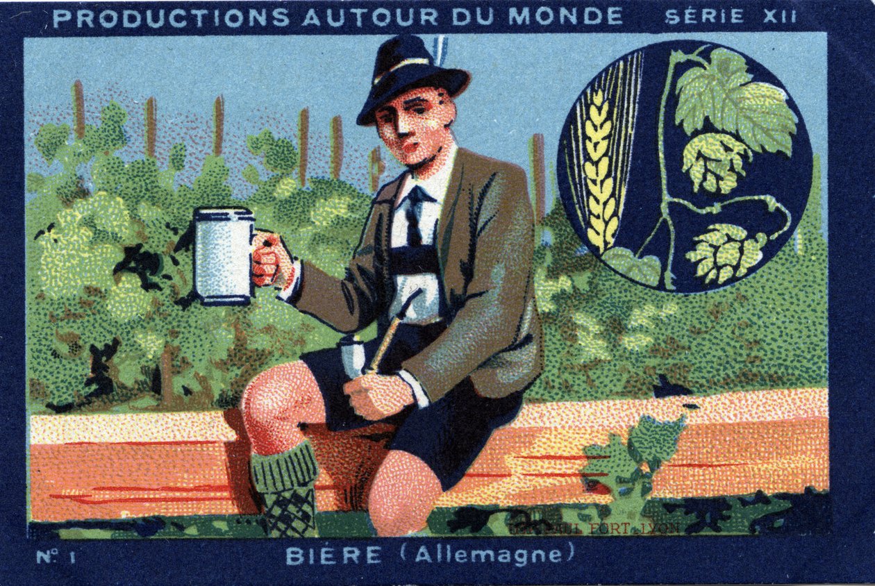Productions autour du monde : bière en Allemagne. Chromolithographie de 1933 dans « Album Joseph-Milliat » - Anonymous Anonymous