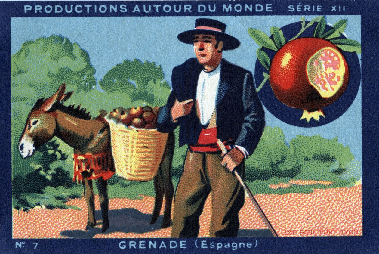 Productions autour du monde : Grenade en Espagne. Chromolithographie de 1933 dans « Album Joseph-Milliat » - Anonymous Anonymous