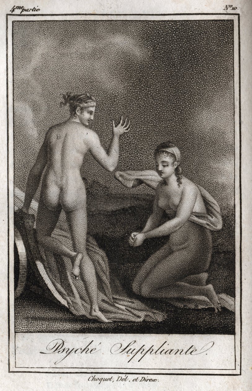 Psyché suppliant. Gravure de 1819 dans « Lettres à Émilie sur la mythologie » par Charles Albert Demoustier (1760-1801). Collection privée - Anonymous Anonymous