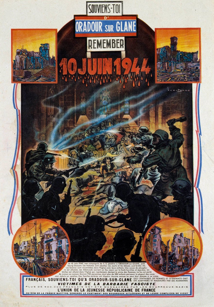 Seconde Guerre mondiale : affiche commémorant le massacre d