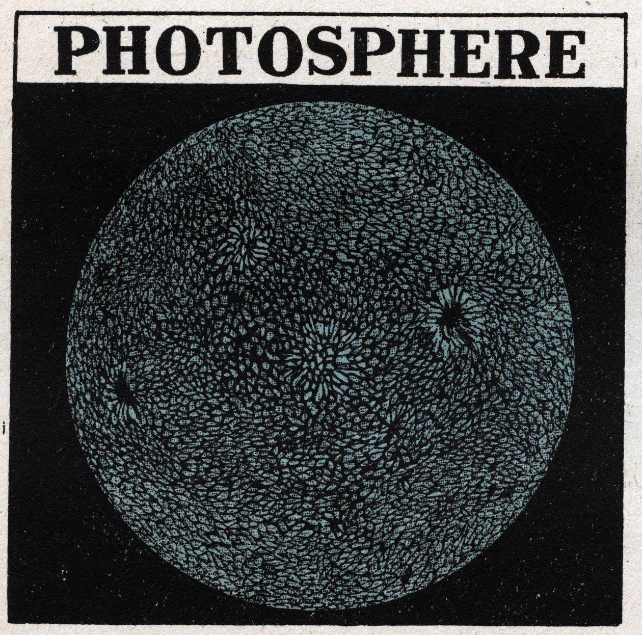Analyse spectrale : composition du soleil. La surface du soleil est appelée la photosphère. Illustration anonyme de 1925. Collection privée. - Anonymous Anonymous