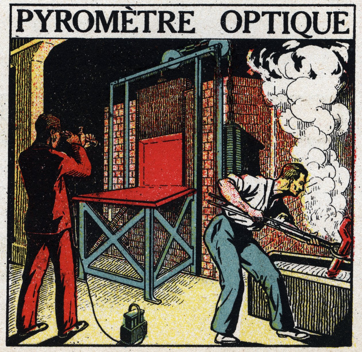 Analyse spectrale : pyromètre optique. Illustration anonyme de 1925. Collection privée. - Anonymous Anonymous