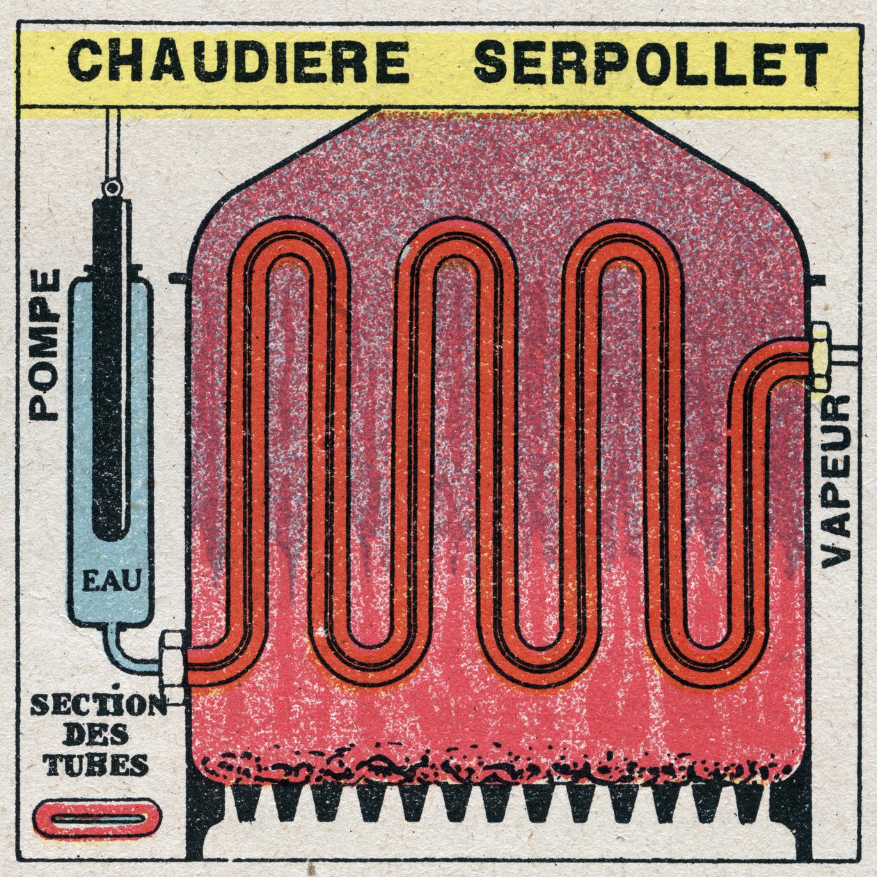 Générateurs de vapeur : coupe transversale d