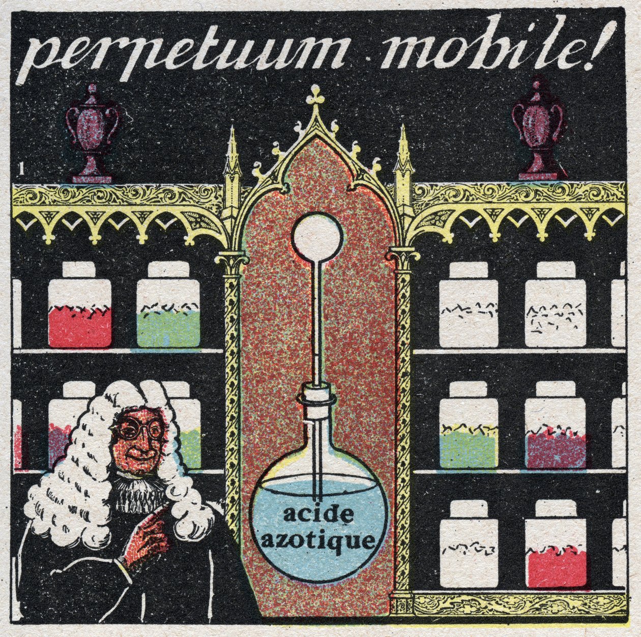 Température et expansion : le « mobile perpetuum », le premier thermomètre utilisé par les apothicaires au XVIe siècle. Illustration anonyme de 1925. Collection privée. - Anonymous Anonymous