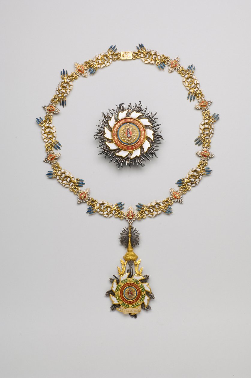 Thaïlande - Ordre de la Maison Royale de Chakri : plaque, collier et pendentif - début du 20e siècle - Anonymous Anonymous