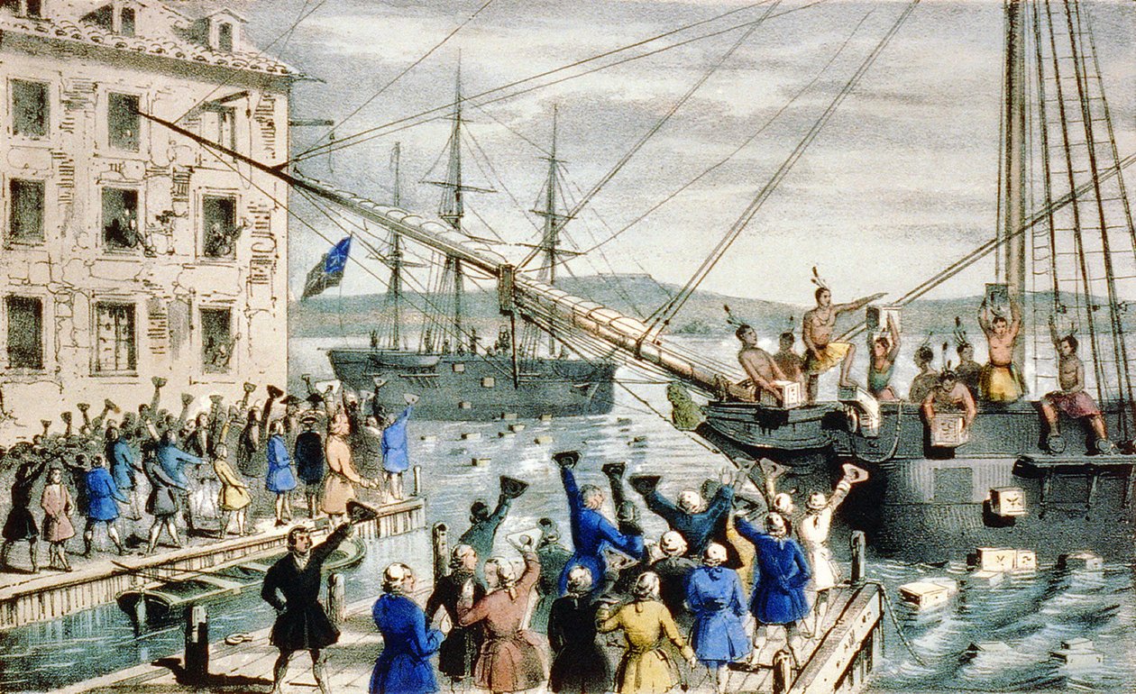 La Boston Tea Party : Destruction du thé dans le port de Boston - Anonymous Anonymous