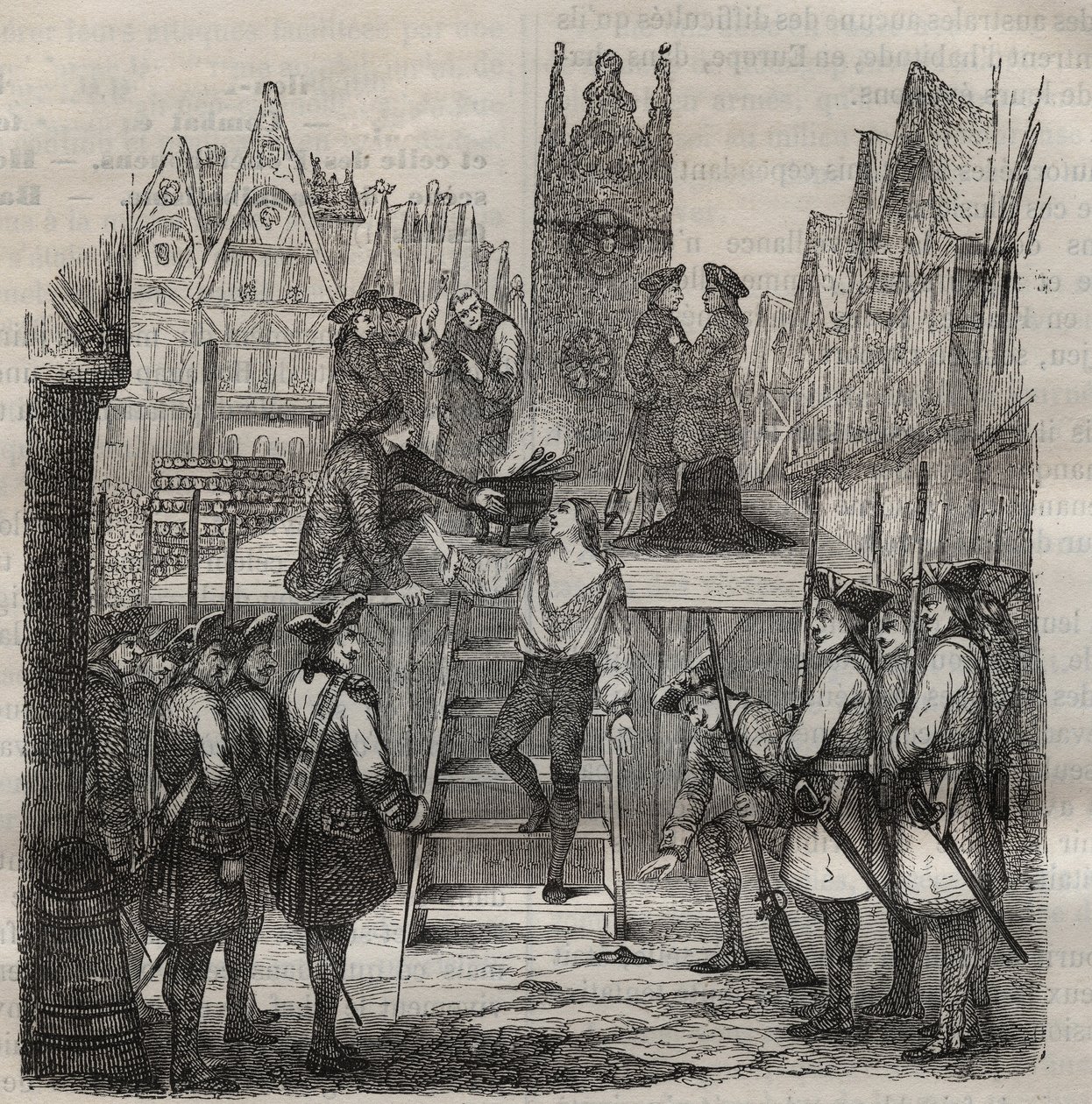 Le chevalier François-Jean Lefebvre de La Barre montant à l
