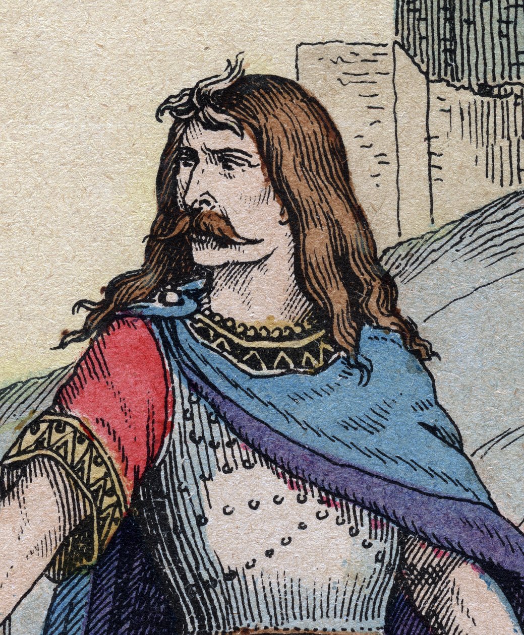 Le chef gaulois Vercingétorix (72-46 av. J.-C.) - gravure - Anonymous Anonymous