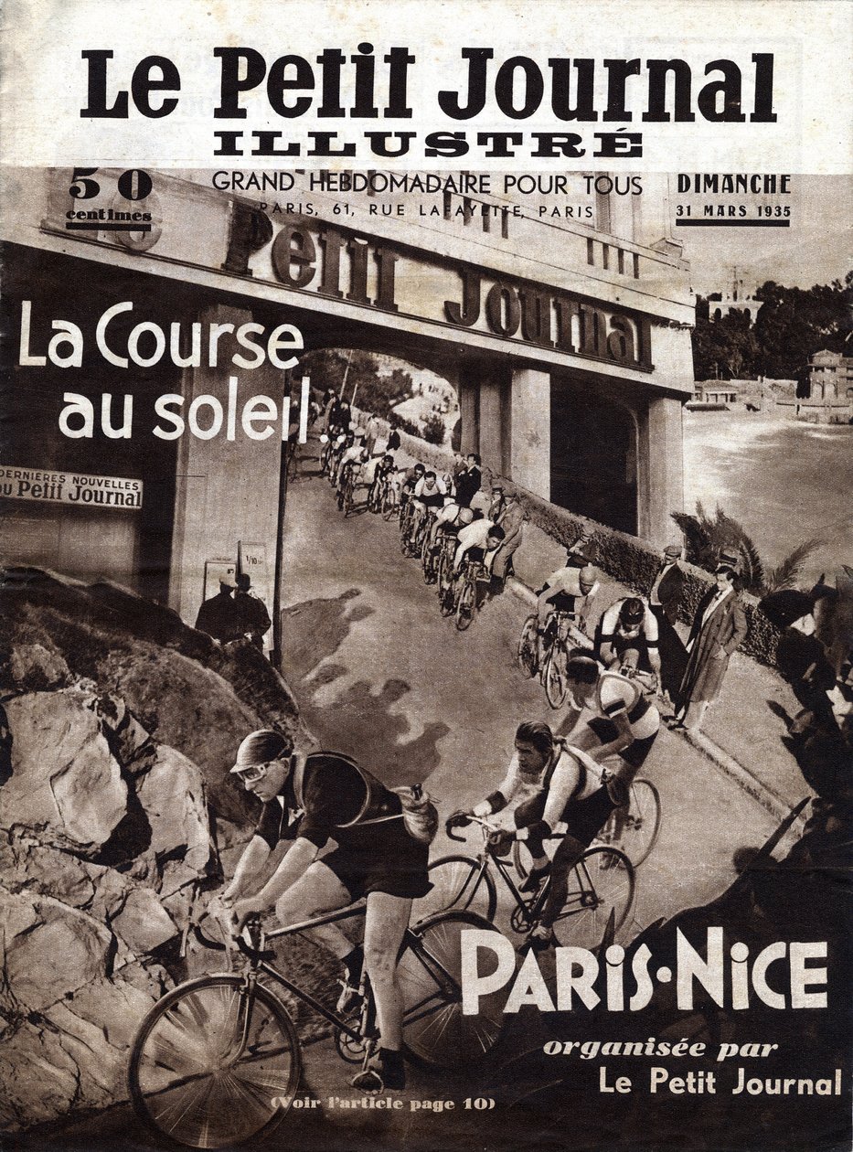 La course cycliste Paris-Nice organisée par le petit journal. Couverture de « Le petit journal illustré » du 31/03/1935. Collection Privée - Anonymous Anonymous