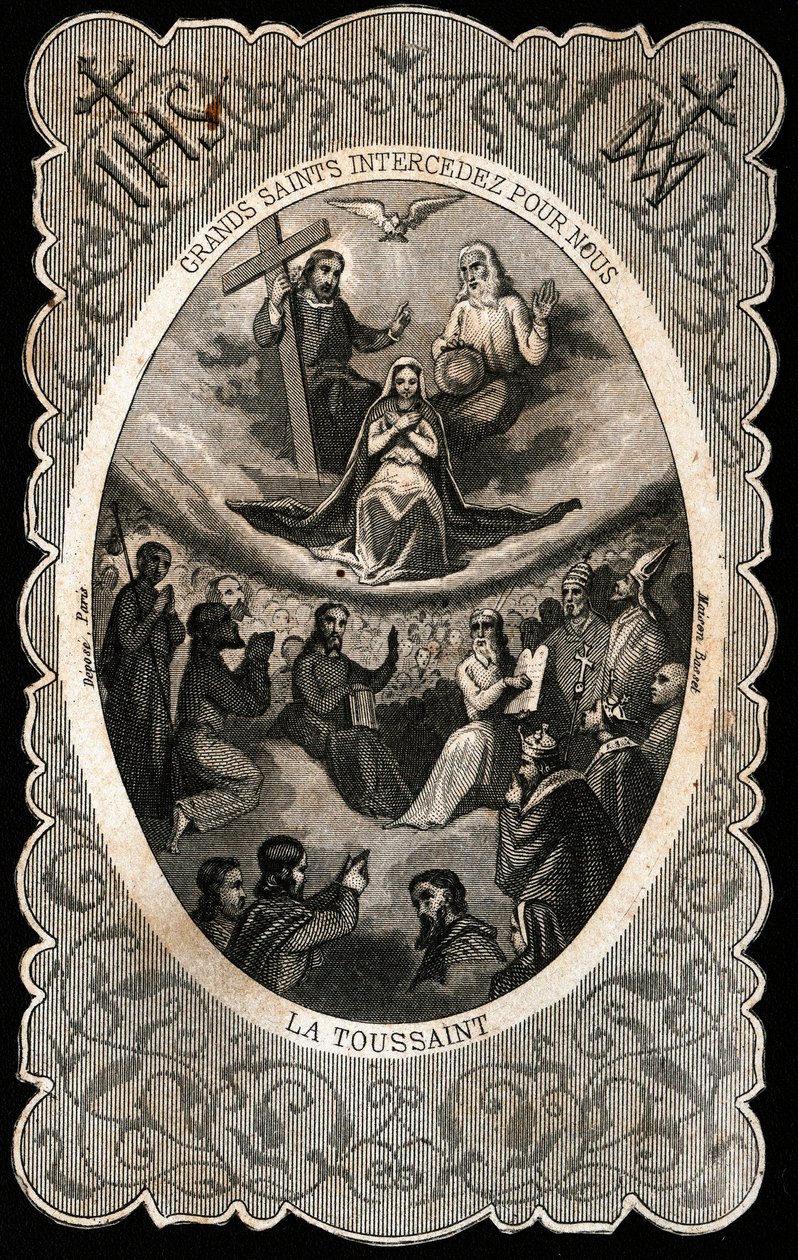 La Vierge Marie avec la Sainte Trinité (Dieu, Jésus-Christ et la colombe du Saint-Esprit) - Anonymous Anonymous