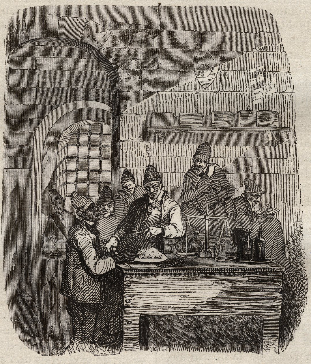 La cantine du bagne de Brest au XIXe siècle. Gravure dans « Histoire des bagnes depuis leur création à nos jours » (1877) par Pierre Zaccone. - Anonymous Anonymous