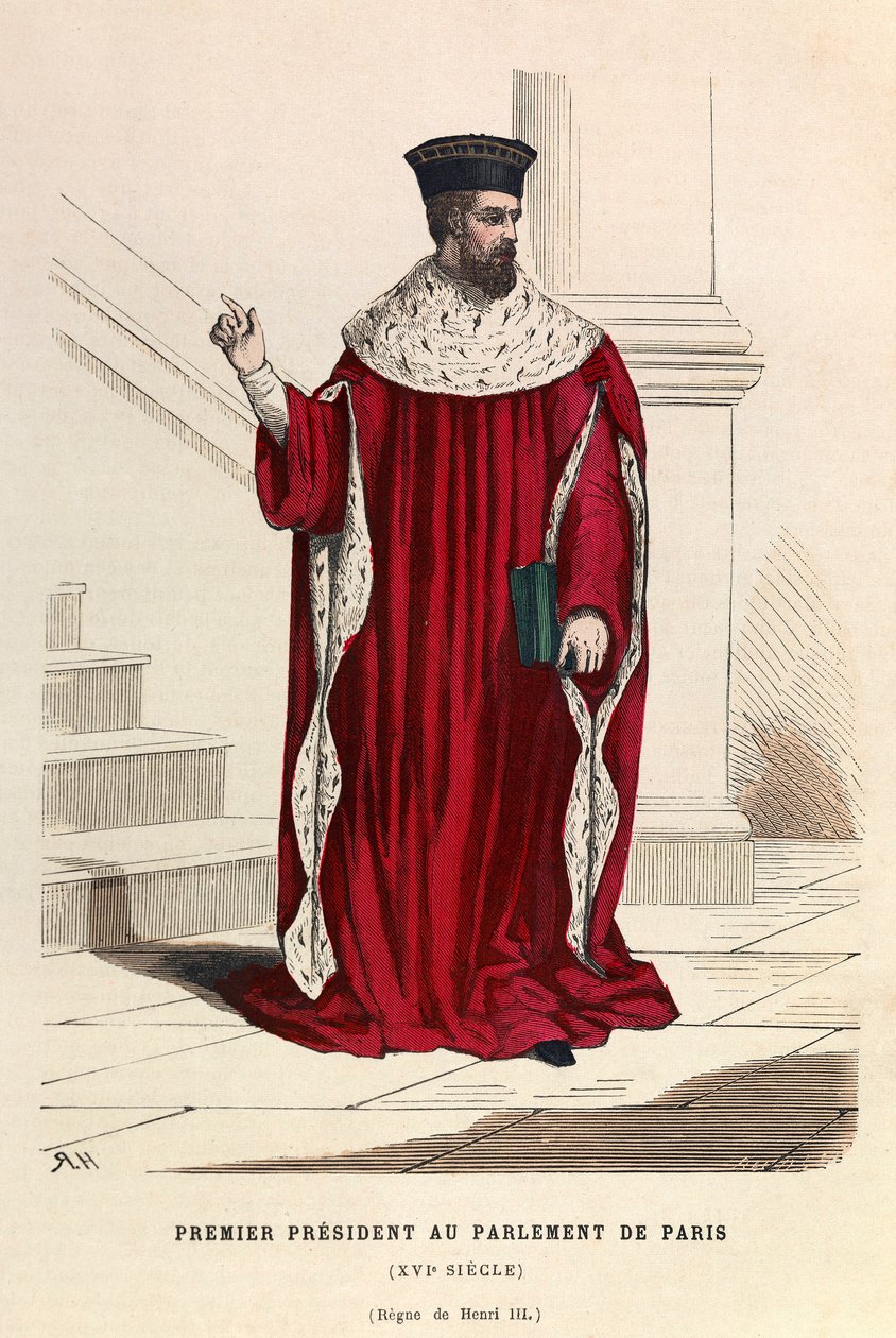 Le premier président du Parlement de Paris au 16e siècle sous le règne du roi Henri III - collection privée - Anonymous Anonymous