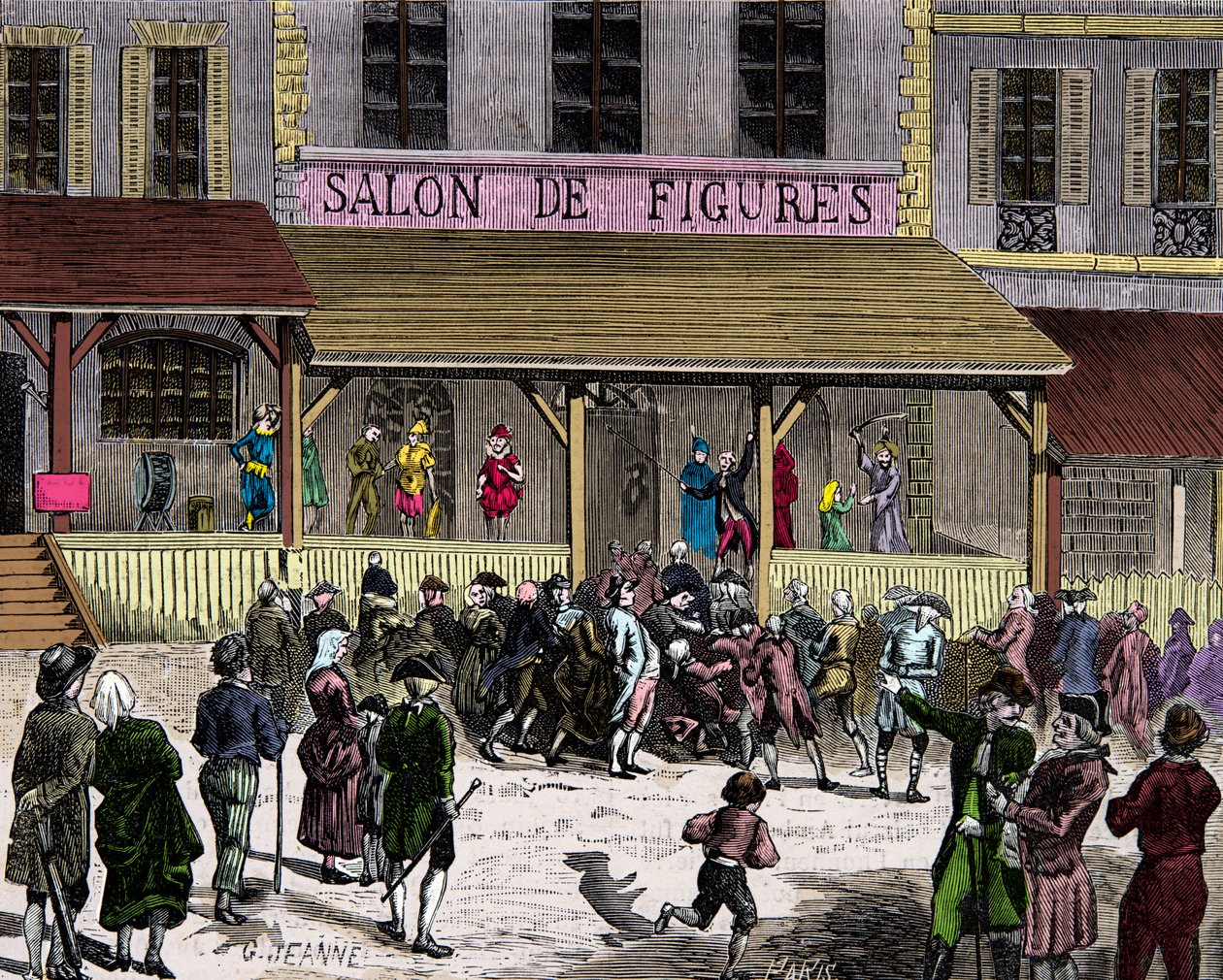 Le salon des figues de cire boulevard du Temple à Paris au 18ème siècle fondé par Curtius, Gravure, Collection privée - Anonymous Anonymous