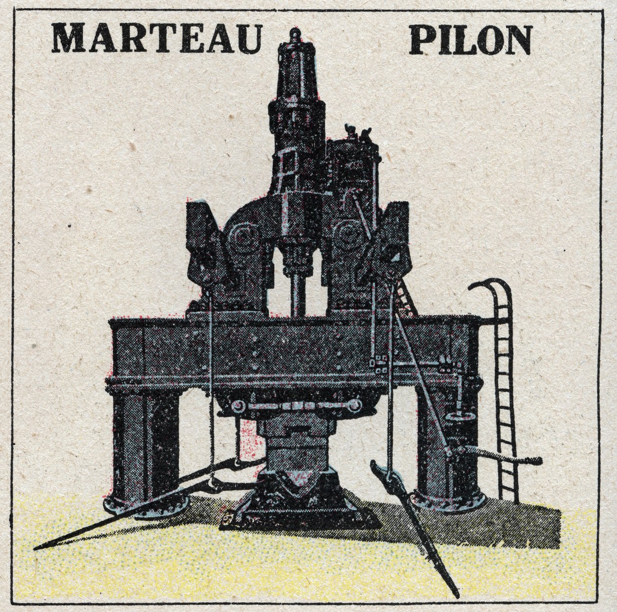 La machine à vapeur : marteau pilon. Illustration anonyme de 1925. Collection privée. - Anonymous Anonymous