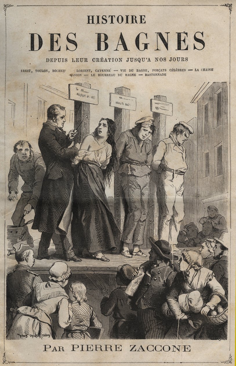 Page de titre du livre "Histoire des bagnes depuis leur création à nos jours" (1877) par Pierre Zaccone (1817-1895). - Anonymous Anonymous