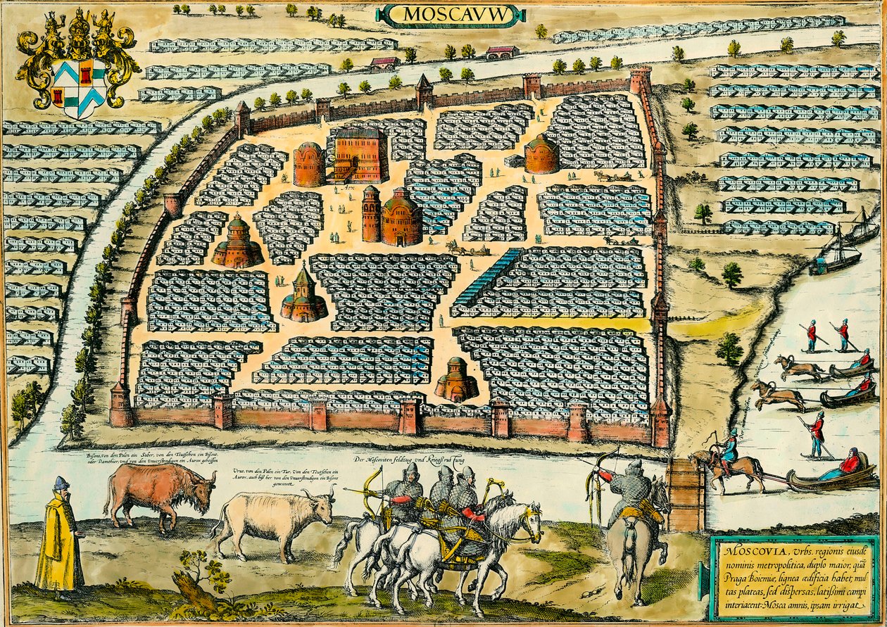 Vue de Moscou au Moyen Âge. Gravure. Collection privée. - Anonymous Anonymous