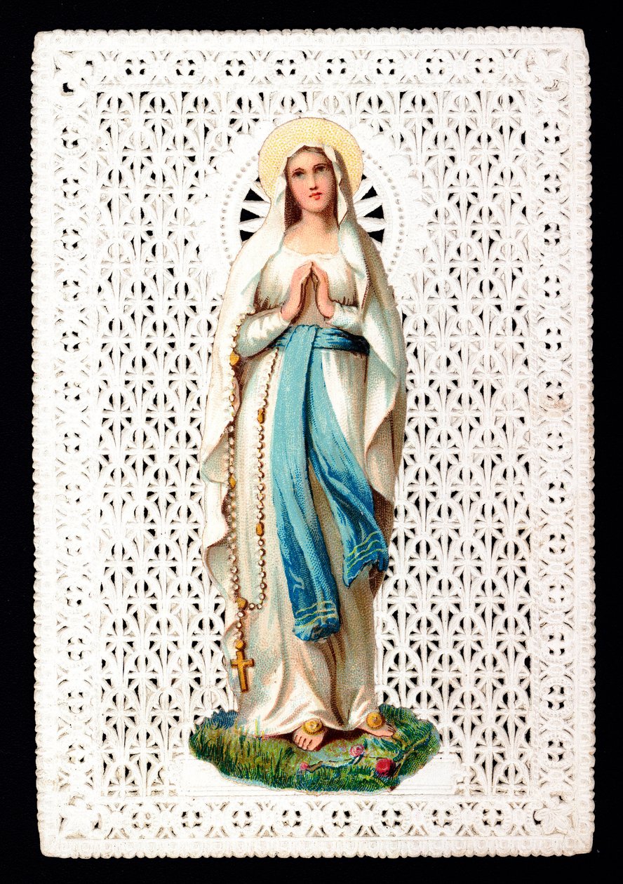 Vierge Marie Image pieuse. Chromolithographie découpée - Anonymous Anonymous