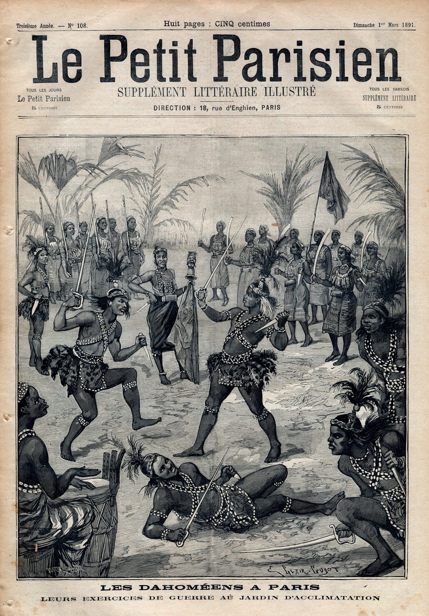 Exercices de guerre : Amazones, guerriers et féticheurs dahoméens (actuel Bénin) du jardin d