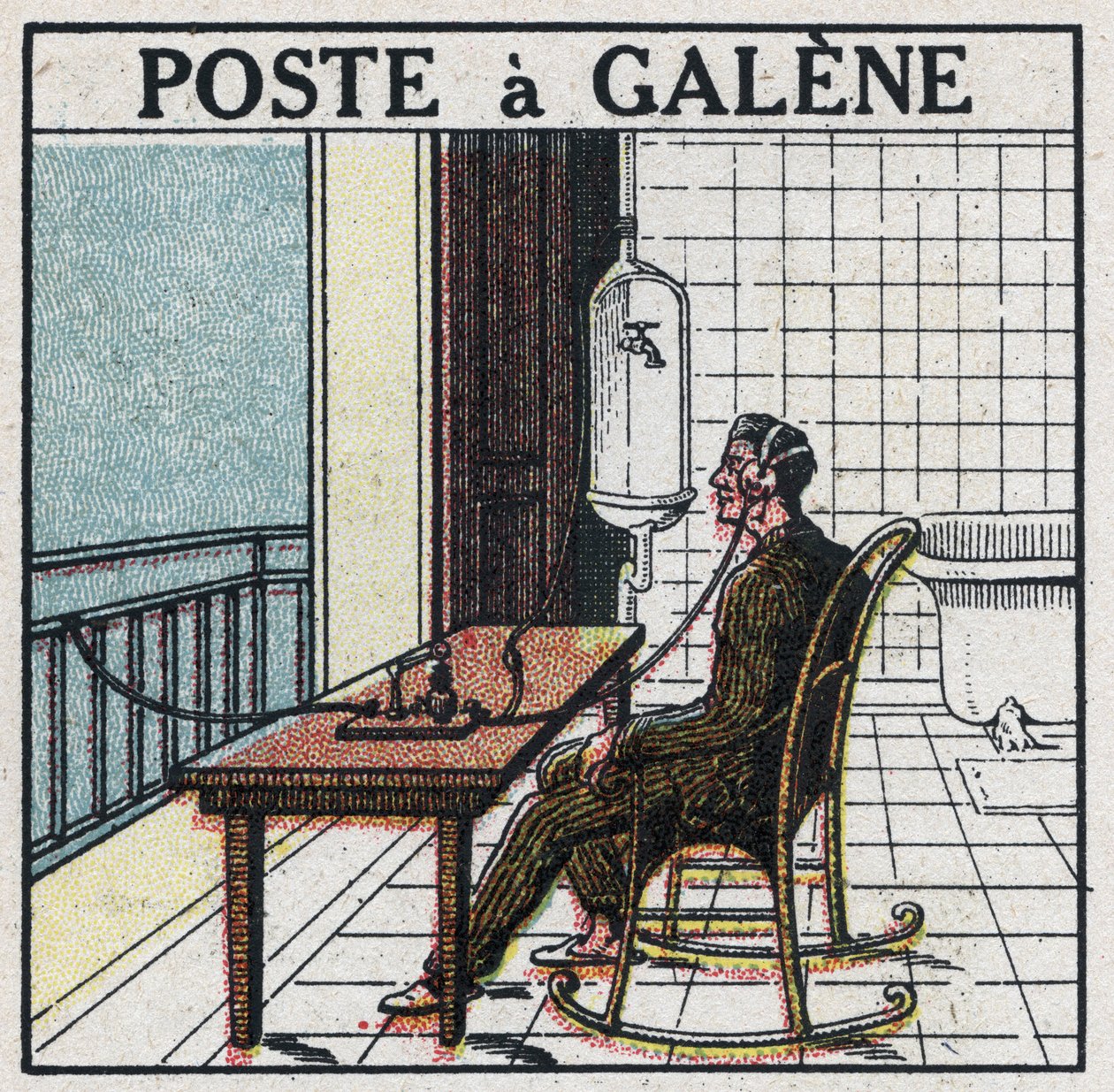 Téléphonie sans fil : poste radio en galène. Illustration anonyme de 1925. Collection privée. - Anonymous Anonymous