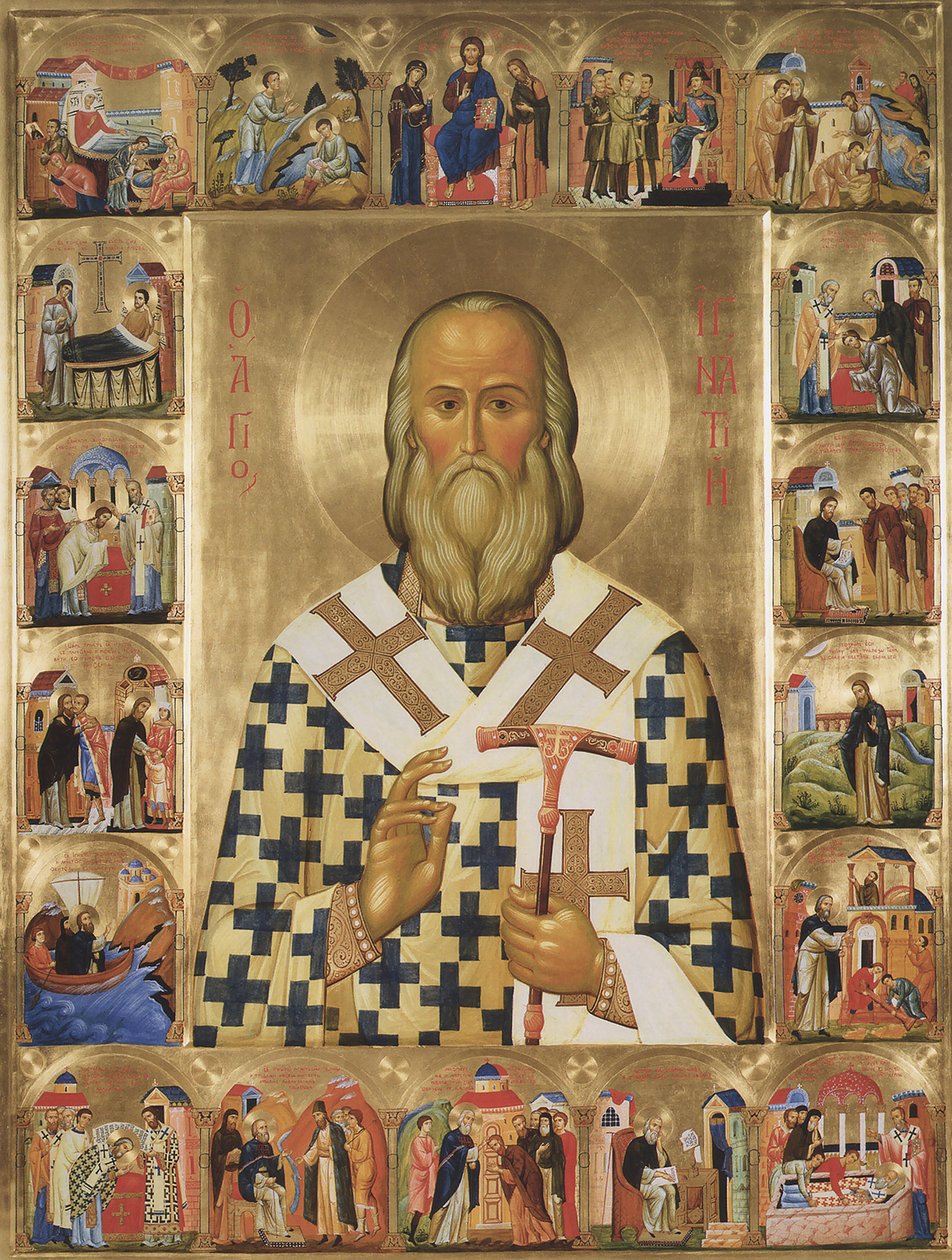 Saint Ignace Brianchaninov avec des scènes de sa vie, 20ème siècle - Anonymous Russian icon painter