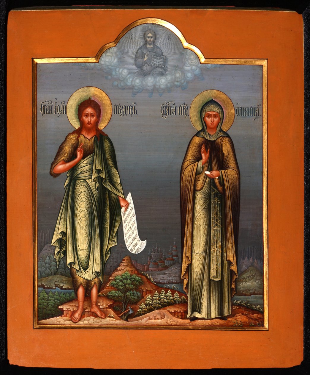 Saint Jean le Précurseur et Sainte Olympie la Diaconesse, fin du 19e siècle - Anonymous Russian icon painter
