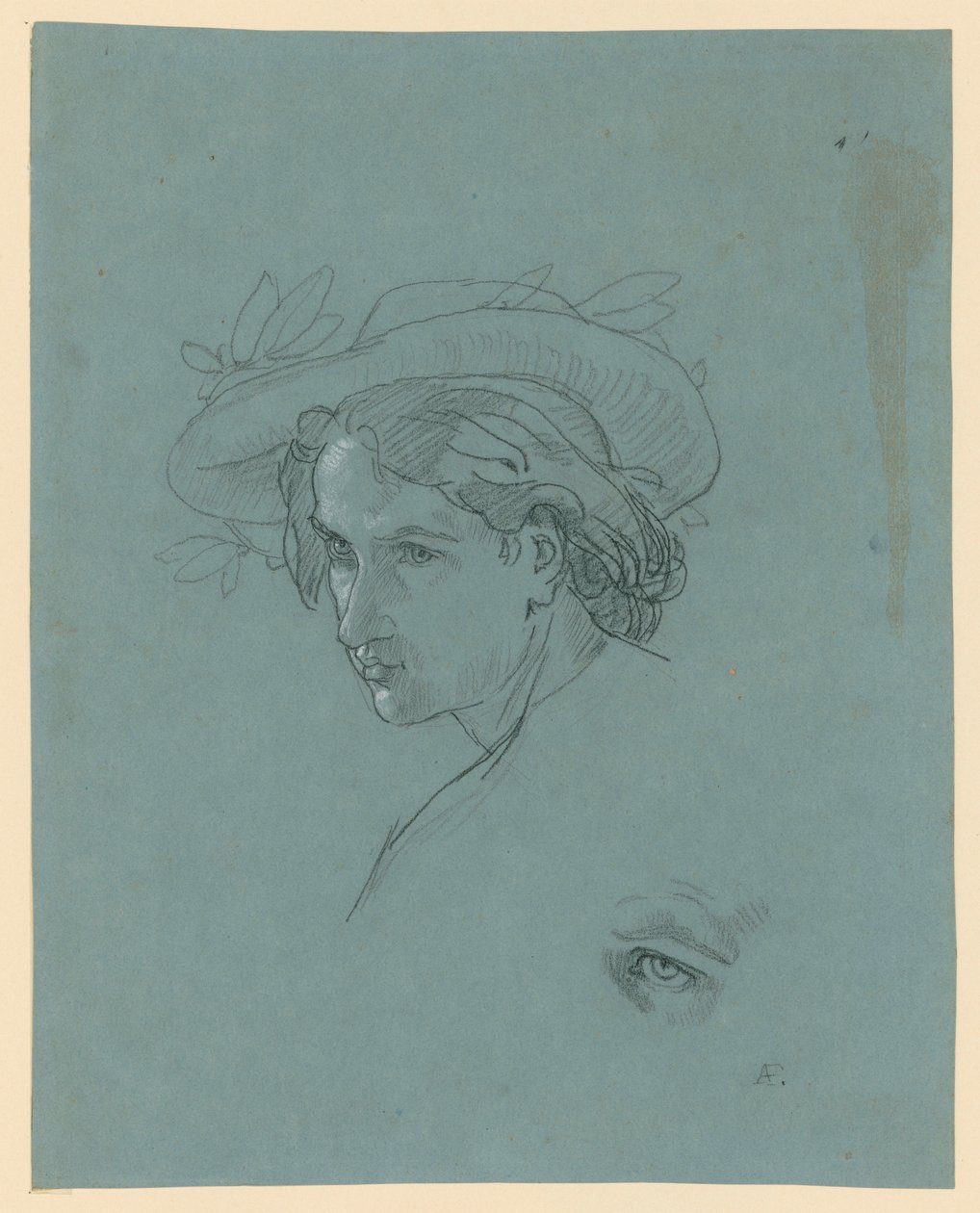 Tête de jeune homme au chapeau - Anselm Feuerbach