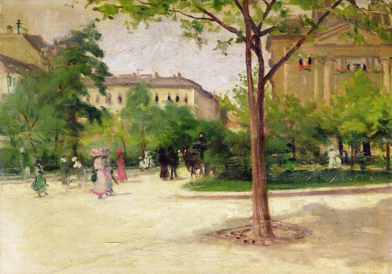 Scène de rue à Budapest, 1913 - Antal Berkes