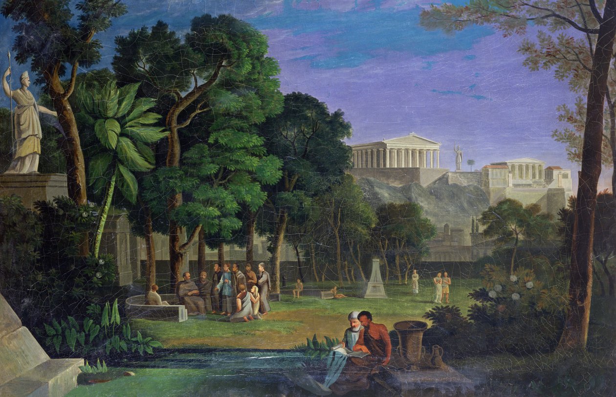 Le Jardin des Philosophes, Athènes, 1834 - Antal Strohmayer