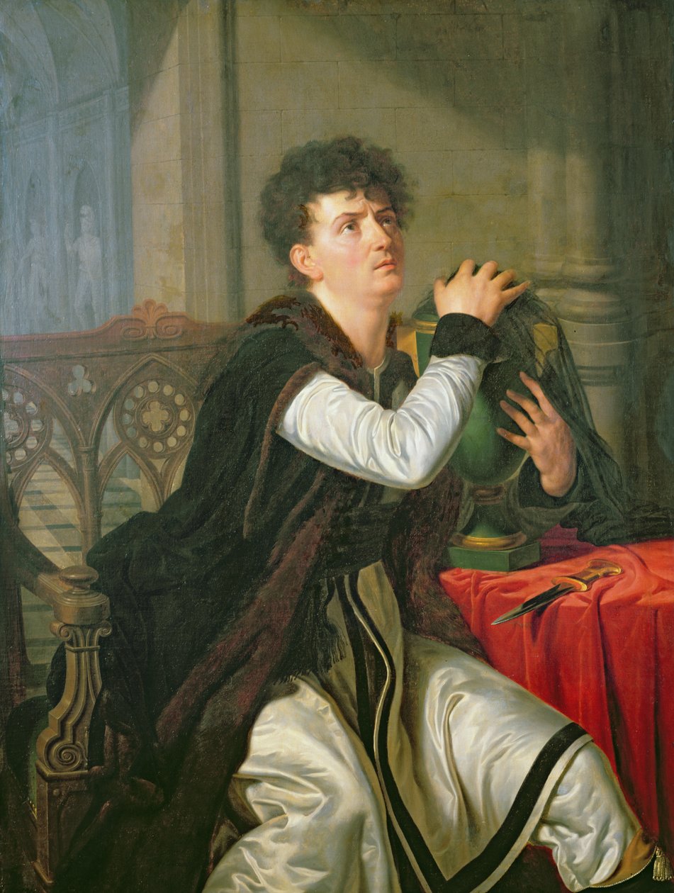 Portrait de François Joseph Talma (1763-1826) en Hamlet - Anthelme Francois Lagrenee