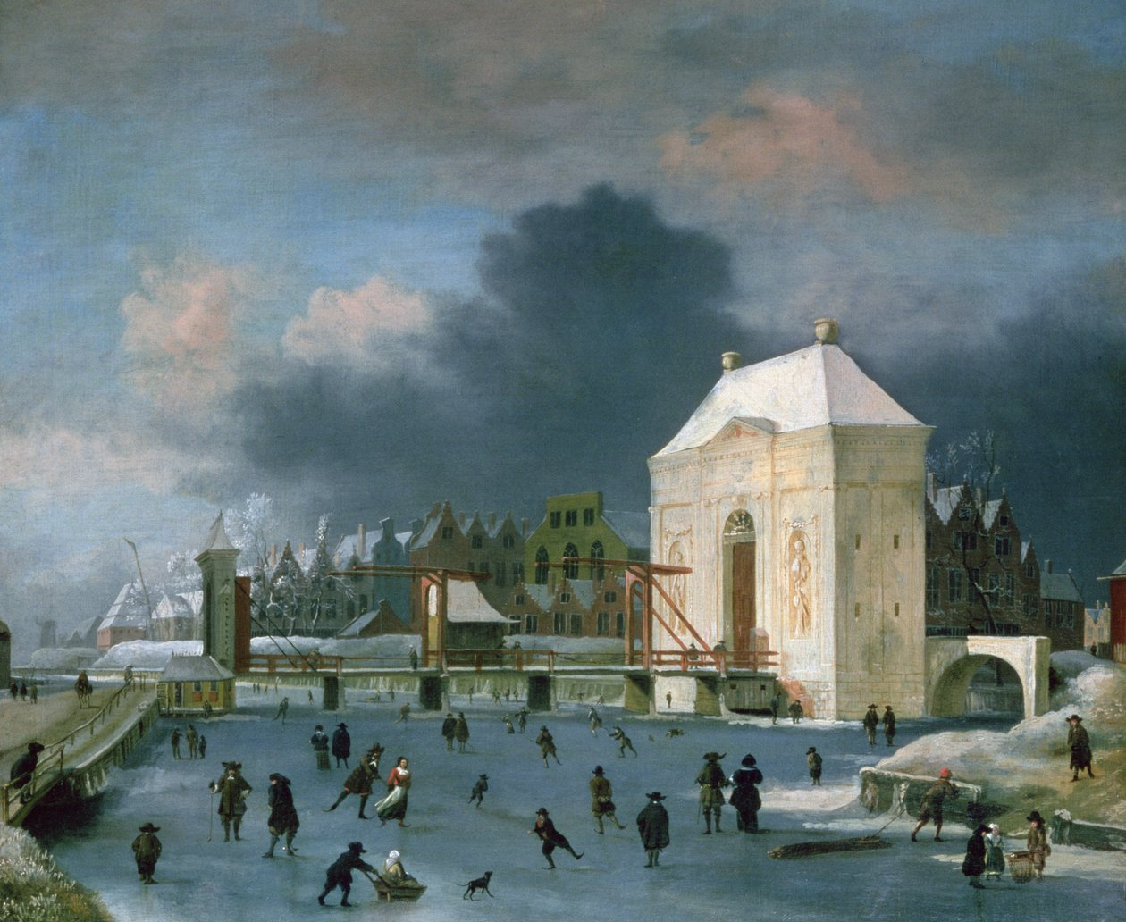 Porte de ville à Leiden - Anthonie Beerstraten