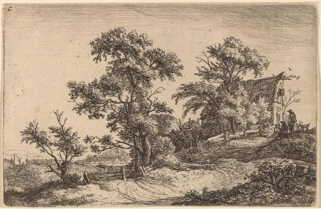 Cottage sur une colline - Anthonie Waterloo