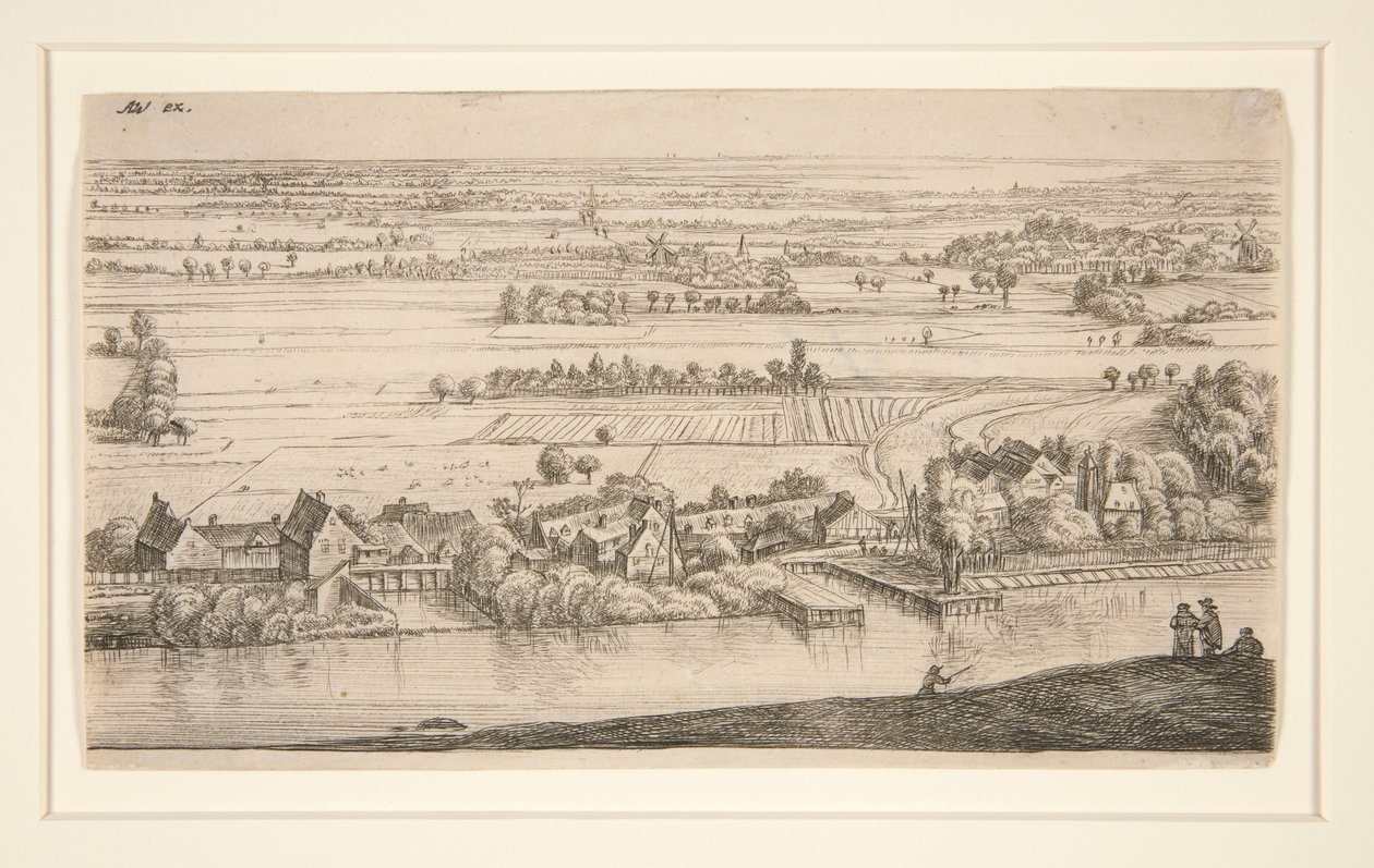 Le village au bord du canal - Anthonie Waterloo