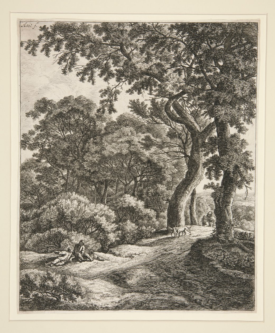 Les deux voyageurs en repos dans le bois - Anthonie Waterloo