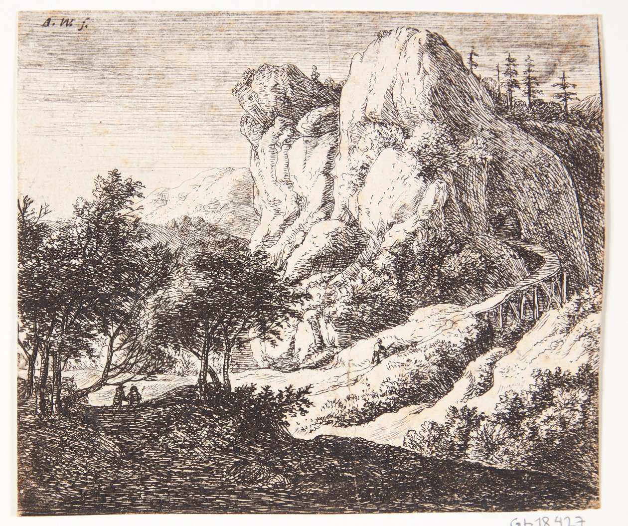 Petit pont de bois - Anthonie Waterloo