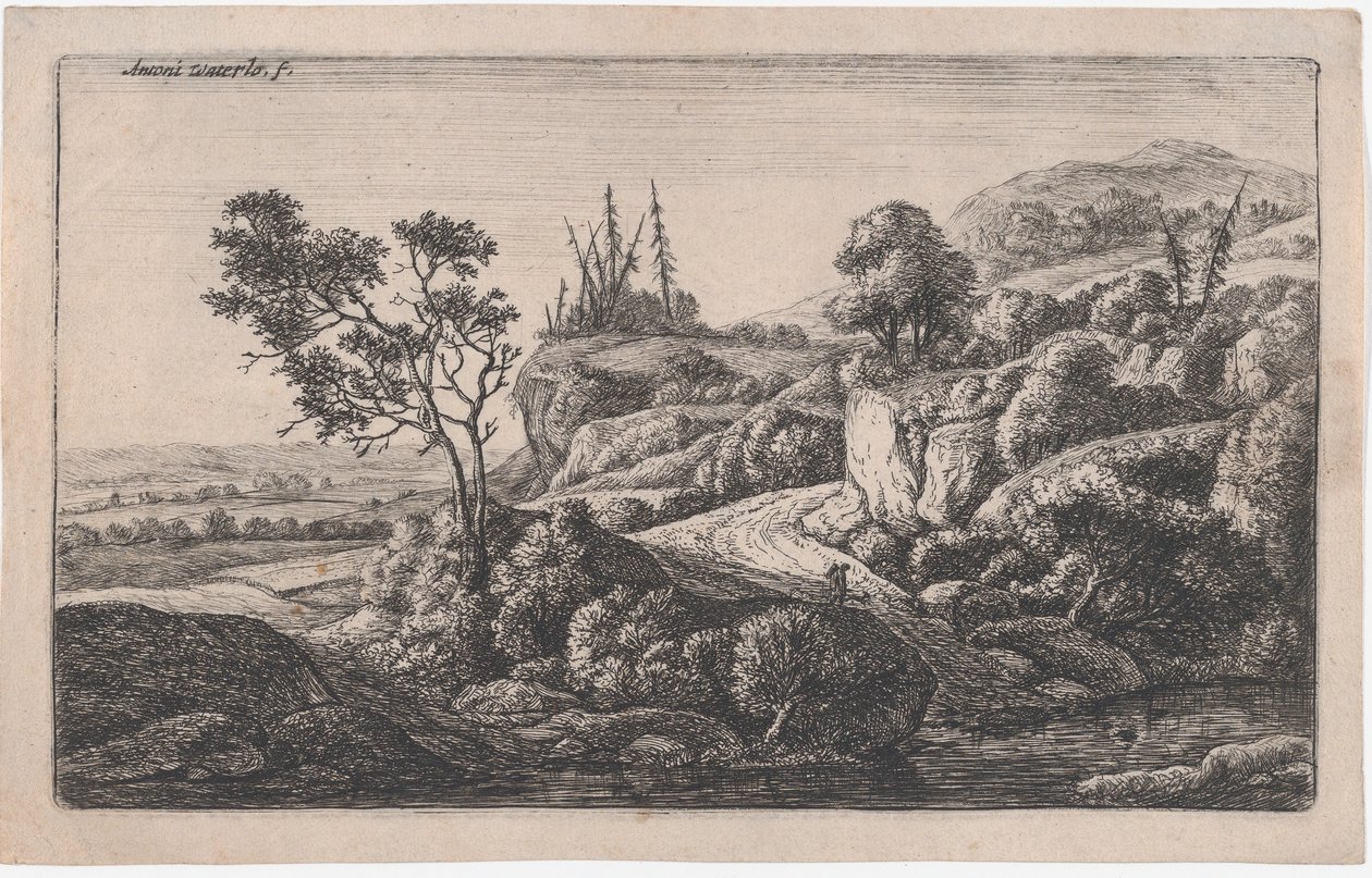 Chemins menant à un ruisseau, 17ème siècle - Anthonie Waterloo