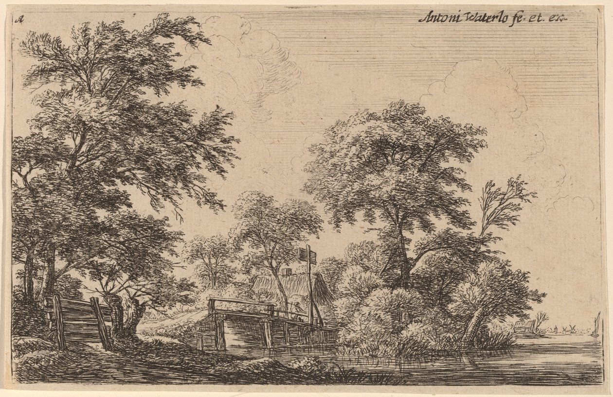 Planches Attachées à Quatre Arbres - Anthonie Waterloo
