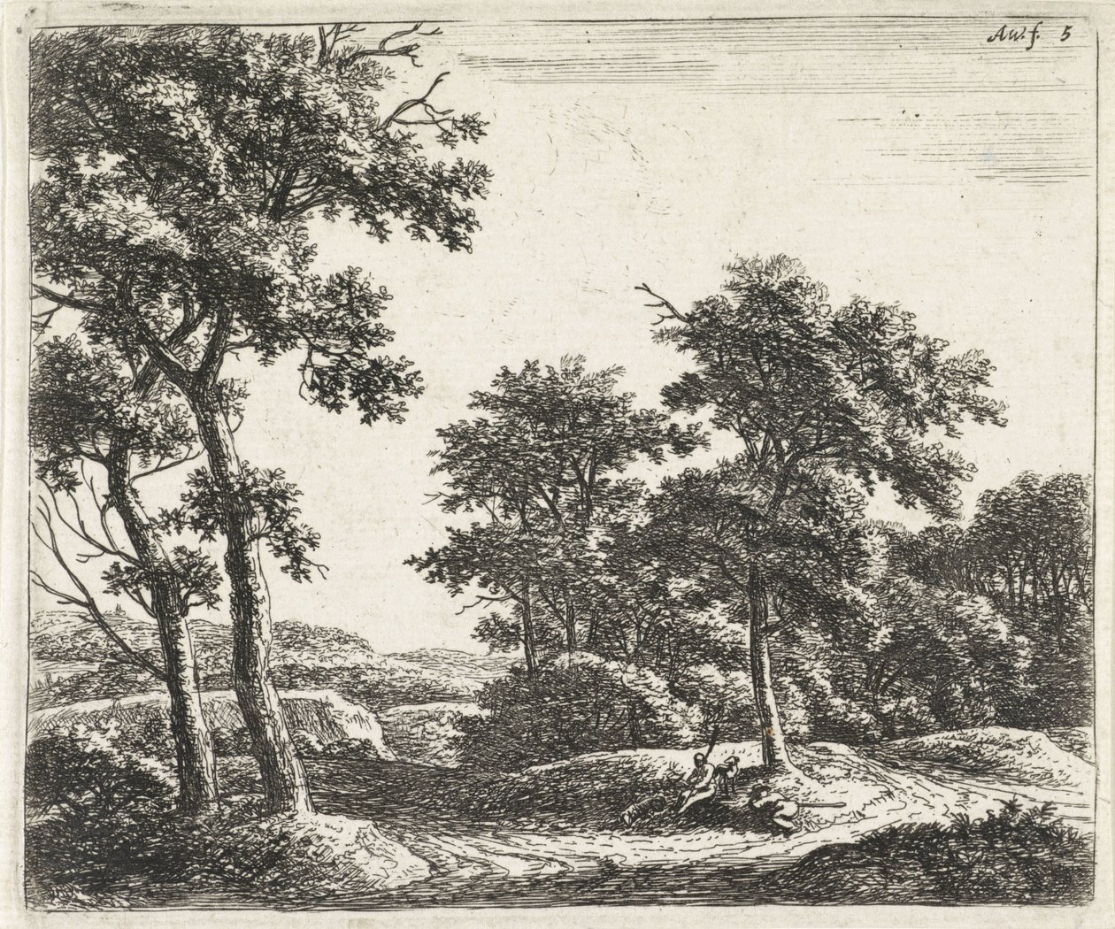 Bergers se reposant sous un arbre - Anthonie Waterloo