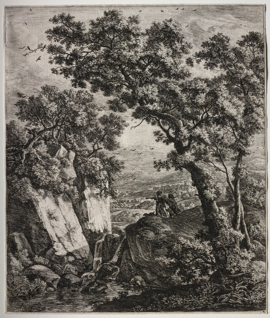 Six grands paysages verticaux avec des scènes de l