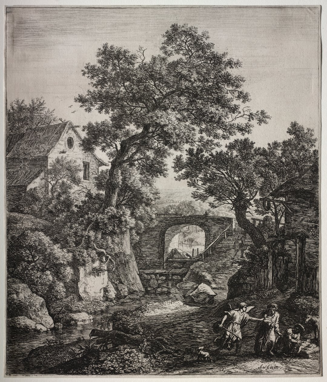 Six grands paysages verticaux avec des scènes de l