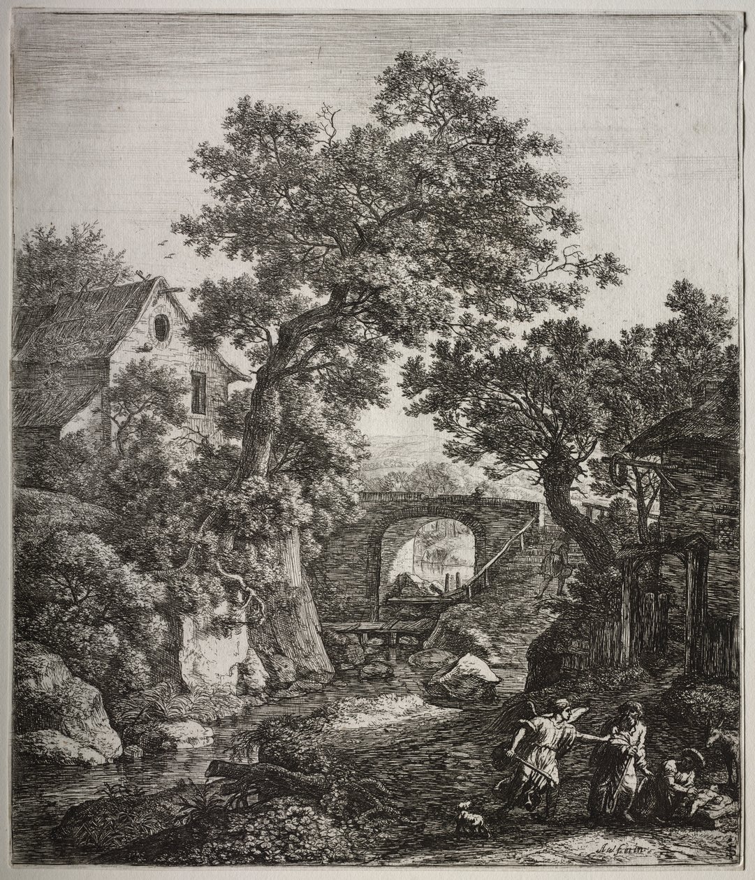 Six grands paysages verticaux avec des scènes de l