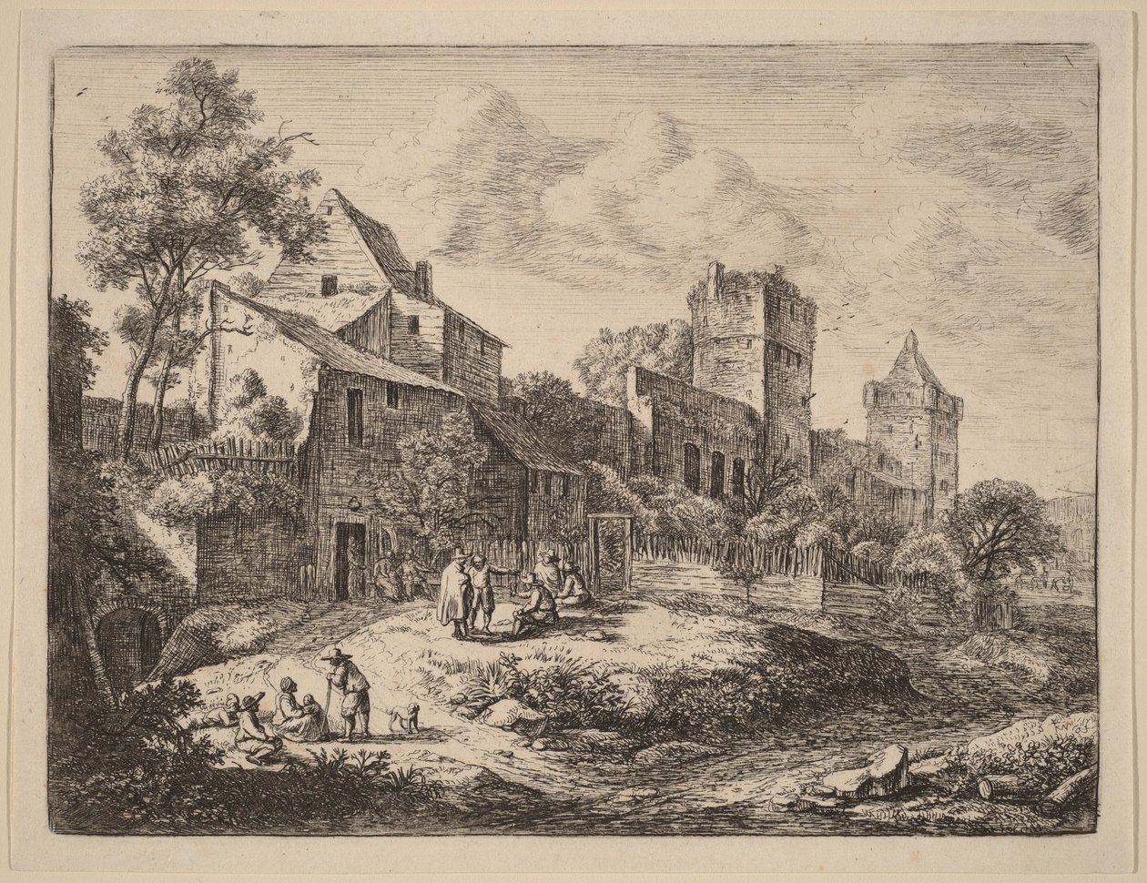 Place devant une auberge - Anthonie Waterloo