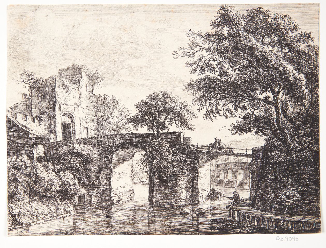 Pont de pierre sur une rivière - Anthonie Waterloo