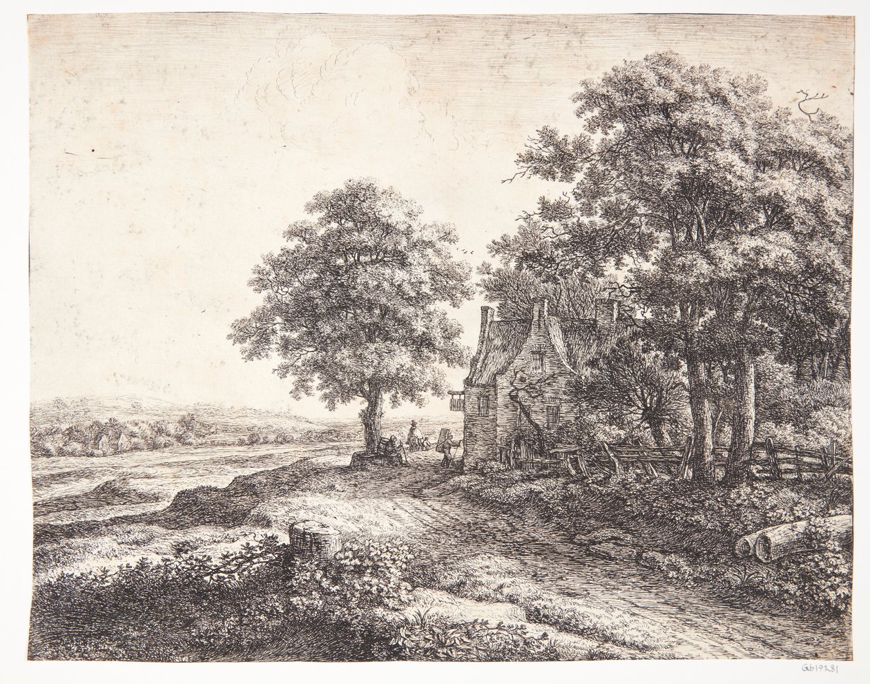 Grand tilleul devant une auberge - Anthonie Waterloo