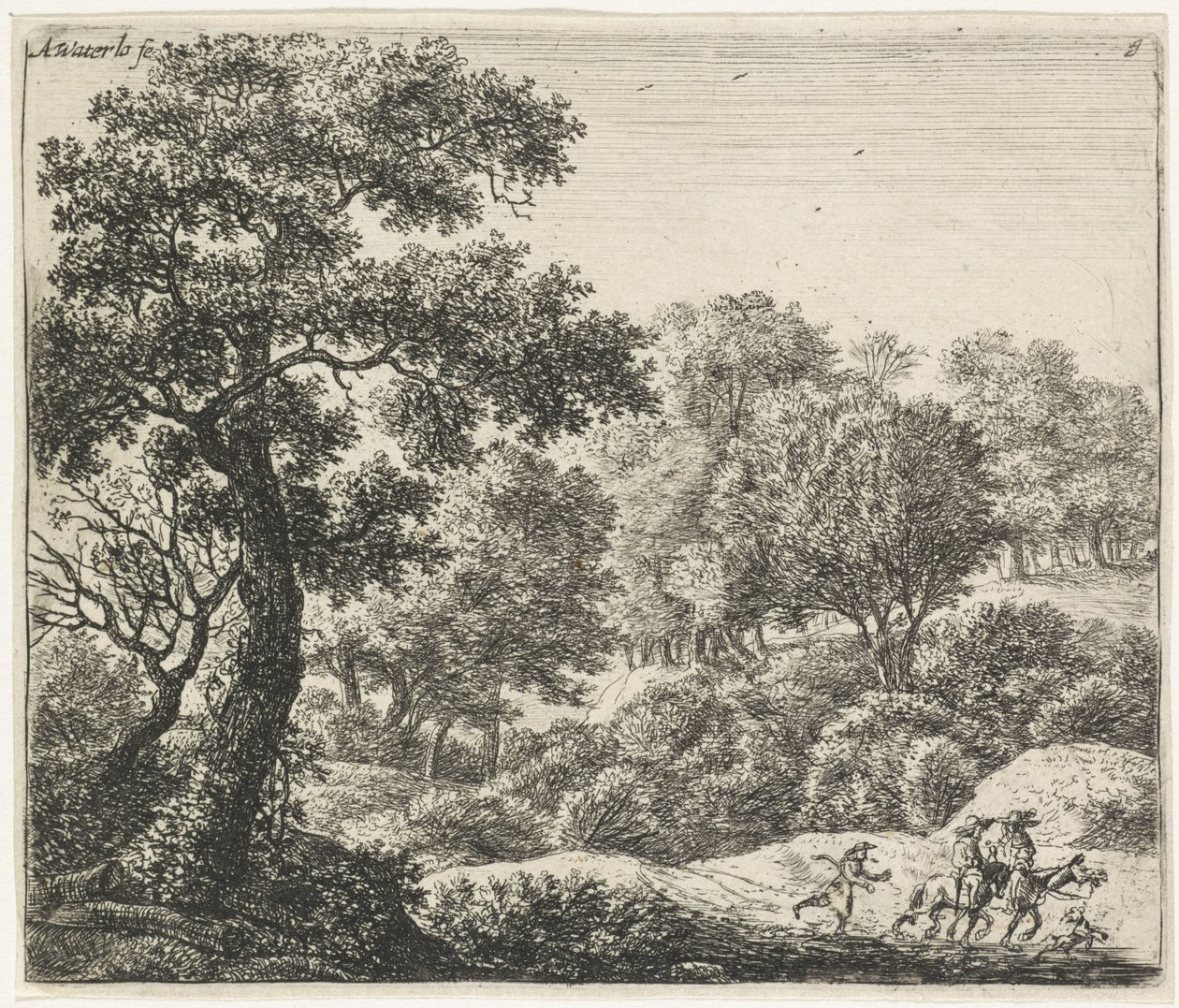 Deux cavaliers sur un chemin forestier - Anthonie Waterloo
