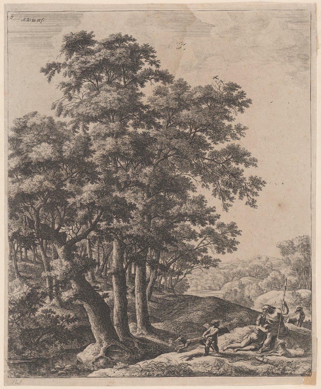 Vénus et Adonis, XVIIe siècle - Anthonie Waterloo