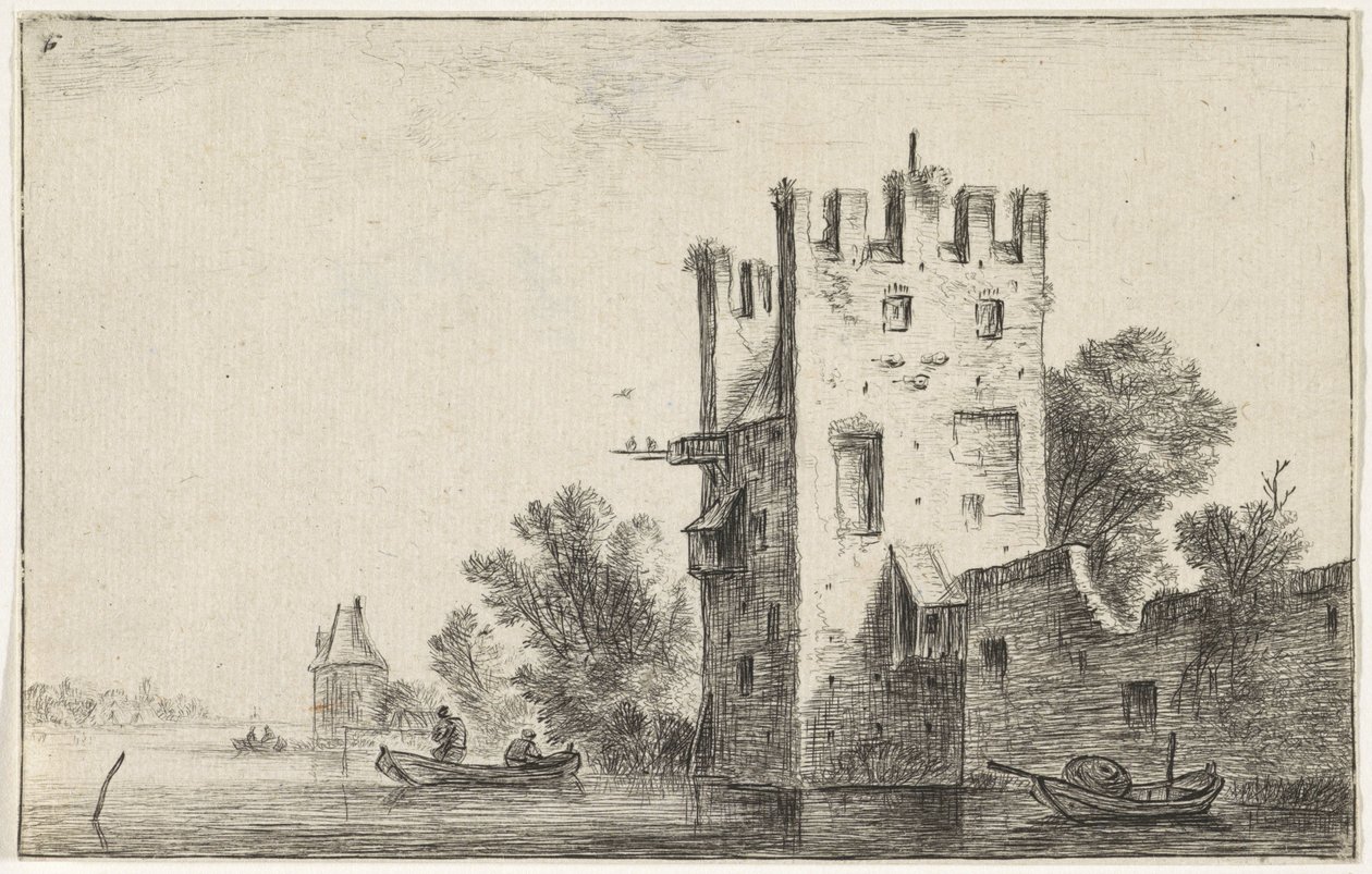 Tour carrée au bord de l