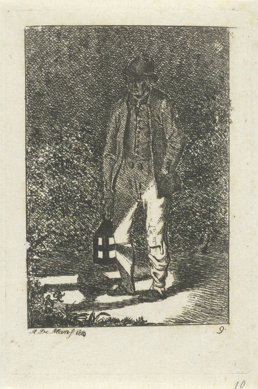 Homme avec une lanterne - Anthonie Willem Hendrik Nolthenius de Man