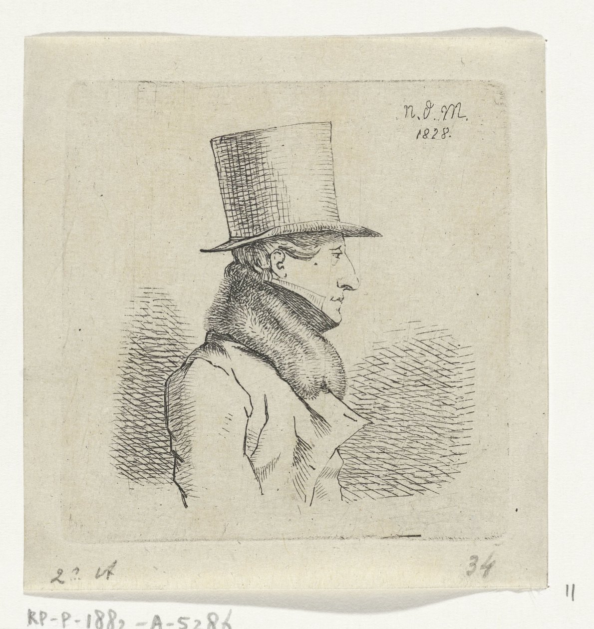 Homme avec un chapeau haut de forme - Anthonie Willem Hendrik Nolthenius de Man