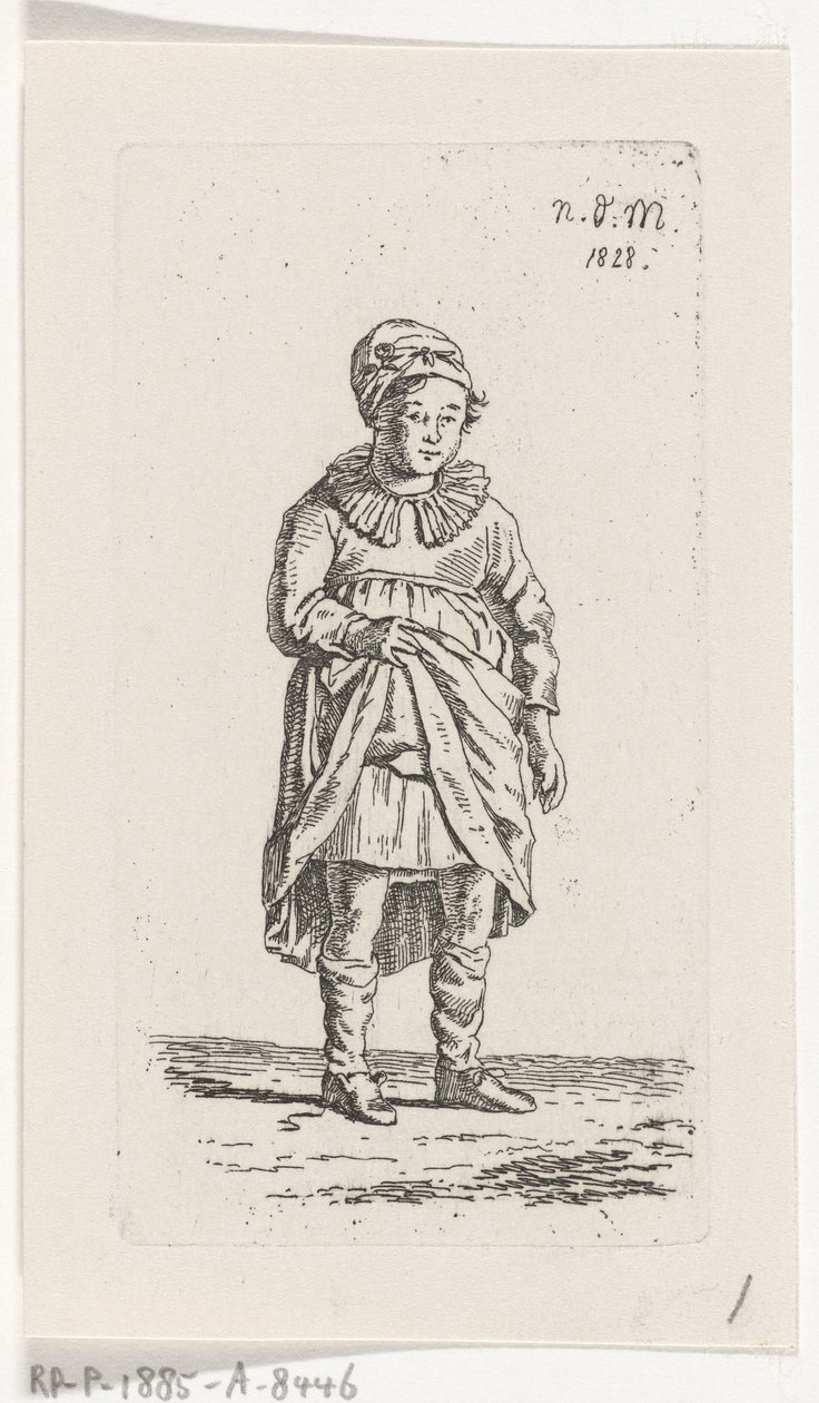 Fille levant sa jupe - Anthonie Willem Hendrik Nolthenius de Man